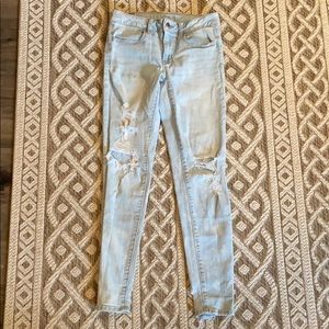 Light wash, American Eagle jeans.